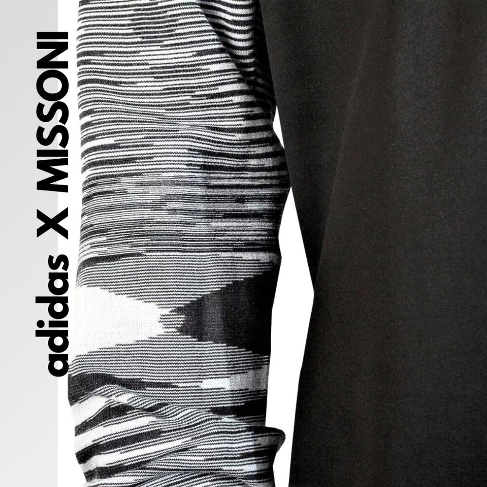 ADIDAS X MISSONI Men's 'PHX' Knit Space-Dyed Melange Jacket Black/White/Gray - L - Picture 8 of 13